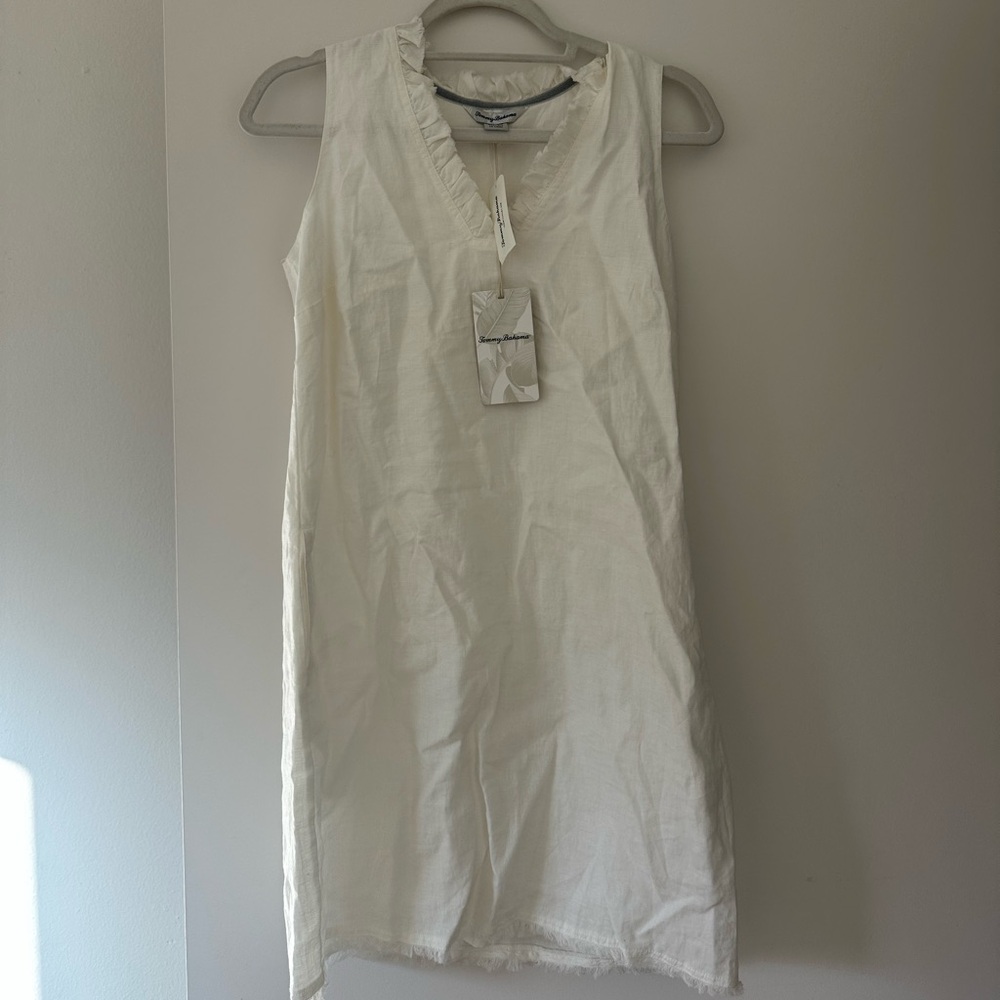 Tommy Bahamas two palms ruffle linen dress brand new NWT